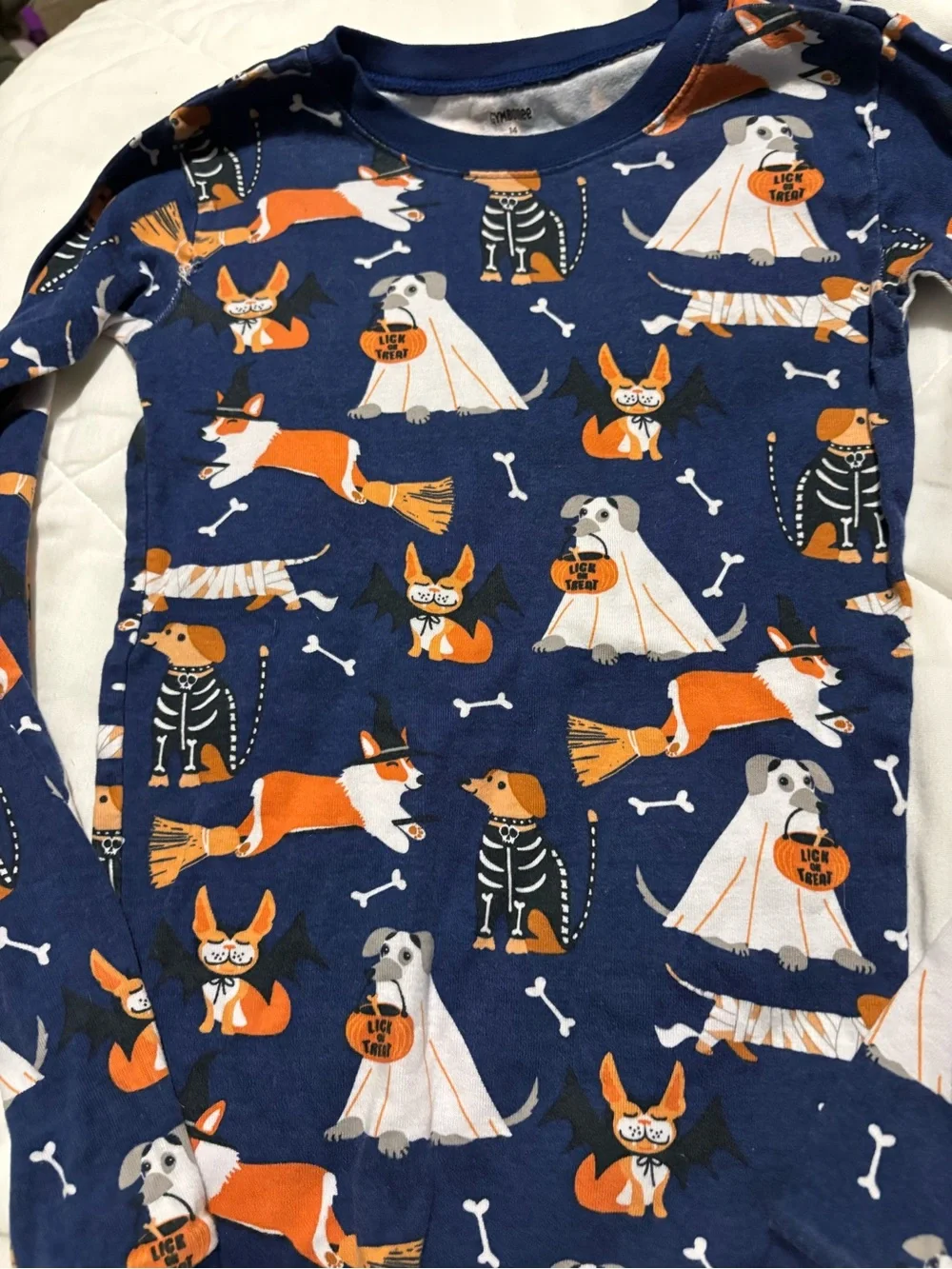 Gymboree Navy Blue Halloween Dog Print Pajama Set